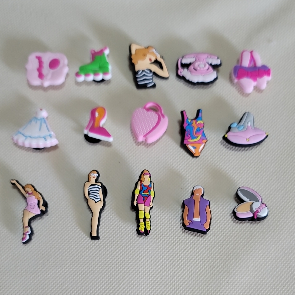 Colorful Barbie Theme Kids Croc Charms Set